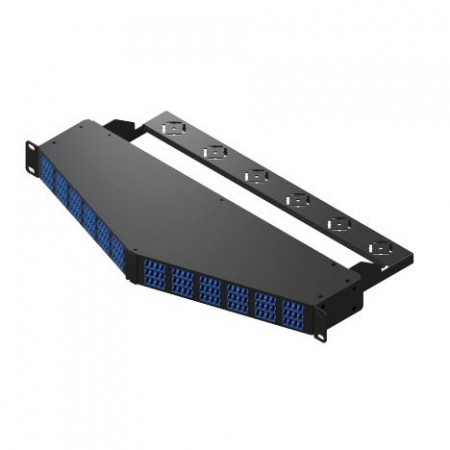 1U 144 Port MTP to LC High Density Angled Patch Panel - 1RU 144 Ports MTP إلى LC Angled Patch Panel